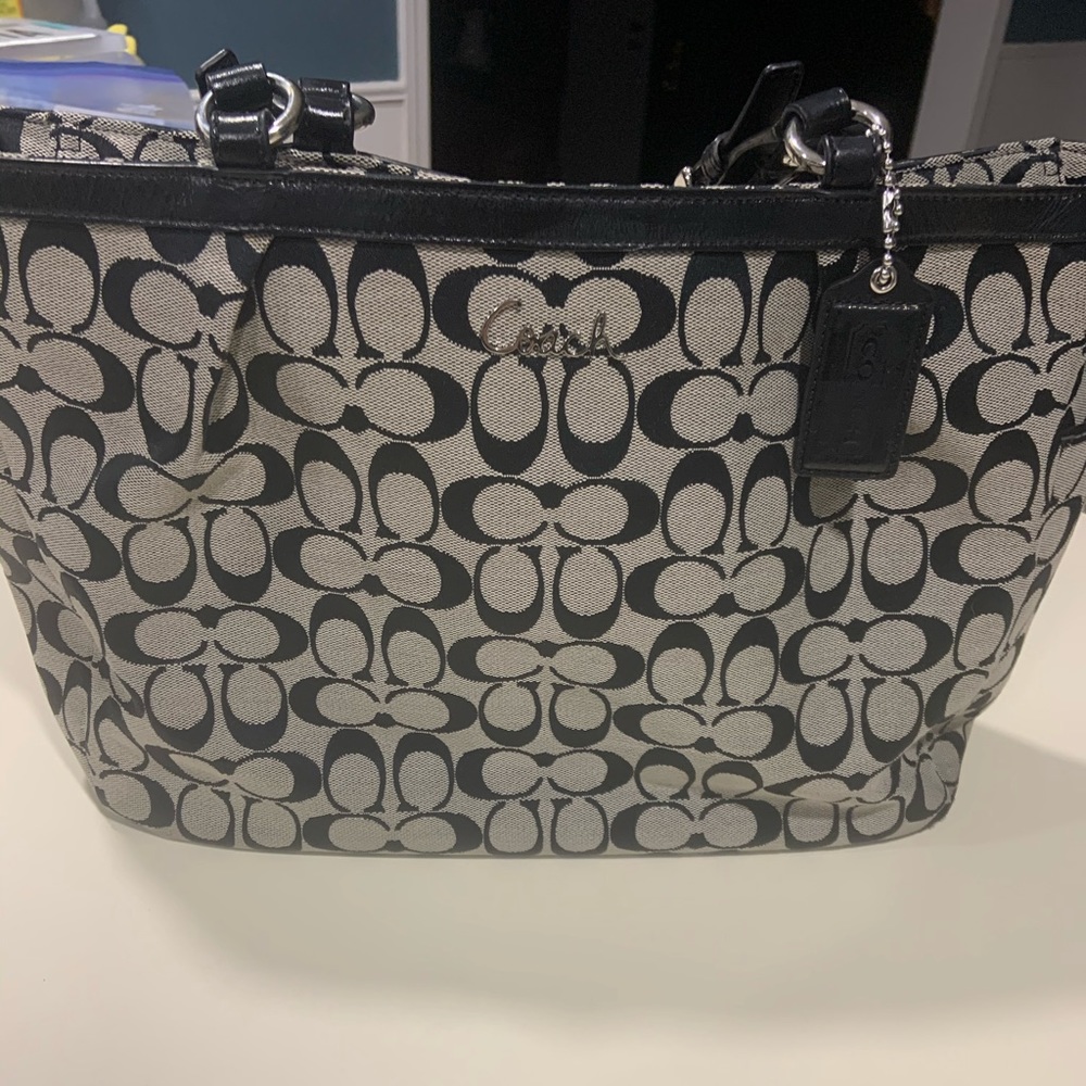 Black and Grey Coach Purse